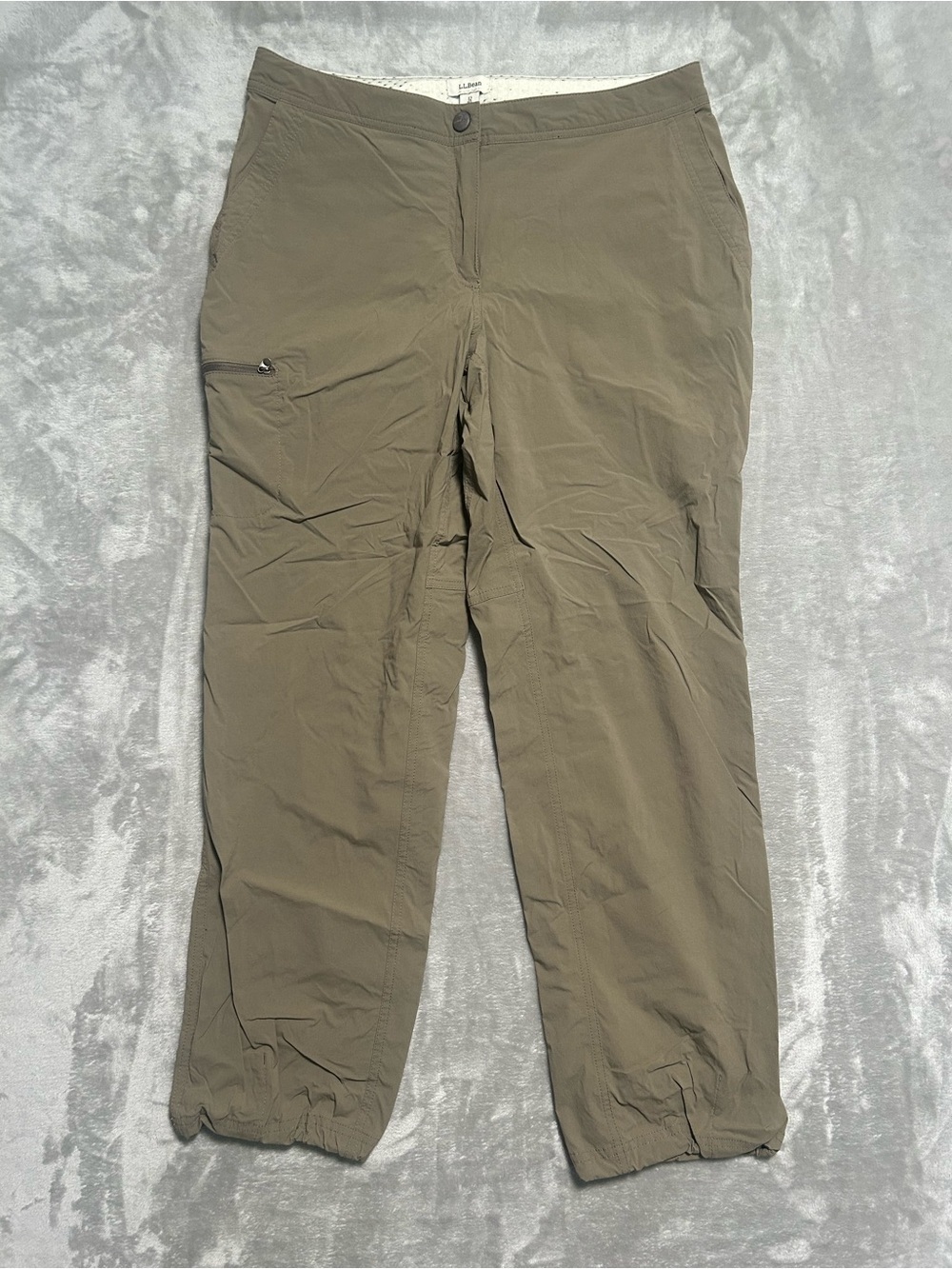 LL Bean Trail Hiking Pants Women’s 12 Tan Brown Cinched Ankle Outdoors